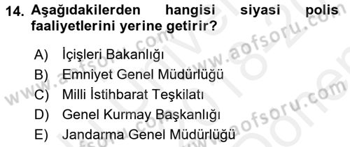 İdare Hukukuna Giriş Dersi 2018 - 2019 Yılı (Final) Dönem Sonu Sınav Soruları 14. Soru