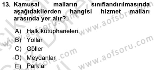 İdare Hukukuna Giriş Dersi Ara Sınavı Deneme Sınav Soruları 13. Soru
