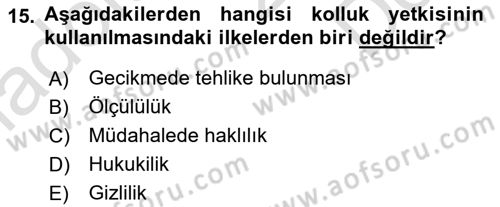 İdare Hukukuna Giriş Dersi 2019 - 2020 Yılı (Final) Dönem Sonu Sınav Soruları 15. Soru