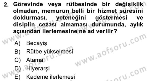 İdare Hukukuna Giriş Dersi 2019 - 2020 Yılı (Final) Dönem Sonu Sınav Soruları 2. Soru