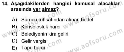 İdare Hukukuna Giriş Dersi 2021 - 2022 Yılı (Vize) Ara Sınav Soruları 14. Soru