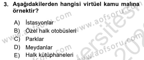 İdare Hukukuna Giriş Dersi 2021 - 2022 Yılı (Final) Dönem Sonu Sınav Soruları 3. Soru