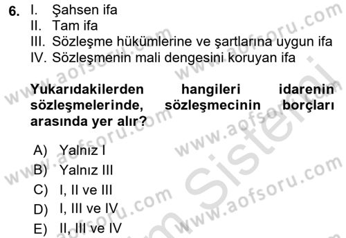 İdare Hukukuna Giriş Dersi 2021 - 2022 Yılı (Final) Dönem Sonu Sınav Soruları 6. Soru