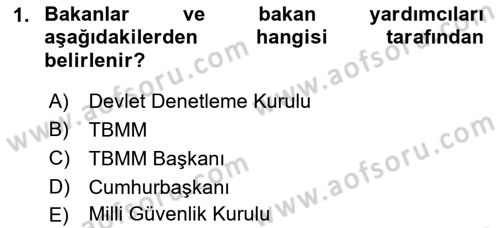 İdare Hukukuna Giriş Dersi 2022 - 2023 Yılı (Vize) Ara Sınav Soruları 1. Soru