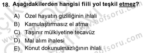 İdare Hukukuna Giriş Dersi 2022 - 2023 Yılı (Final) Dönem Sonu Sınav Soruları 18. Soru
