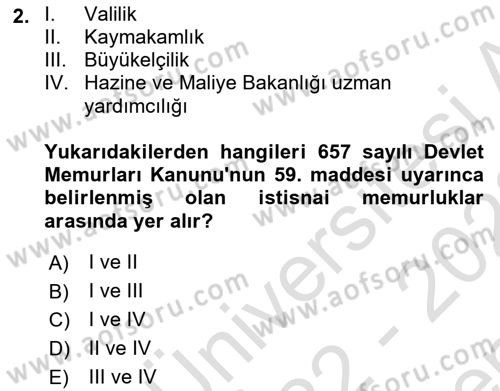 İdare Hukukuna Giriş Dersi 2022 - 2023 Yılı (Final) Dönem Sonu Sınav Soruları 2. Soru