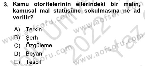 İdare Hukukuna Giriş Dersi 2022 - 2023 Yılı Yaz Okulu Sınav Soruları 3. Soru