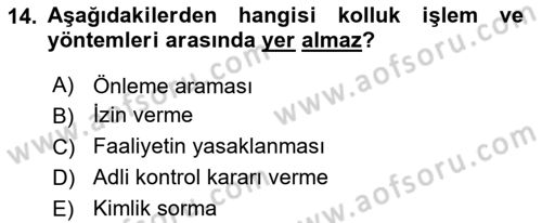 İdare Hukukuna Giriş Dersi 2023 - 2024 Yılı (Final) Dönem Sonu Sınav Soruları 14. Soru