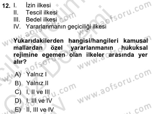 İdare Hukukuna Giriş Dersi Ara Sınavı Deneme Sınav Soruları 12. Soru