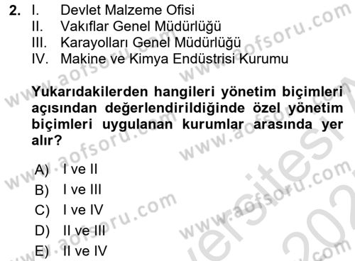 İdare Hukukuna Giriş Dersi 2024 - 2025 Yılı (Vize) Ara Sınav Soruları 2. Soru