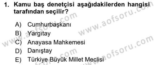 İdare Hukukuna Giriş Dersi 2025 - 2026 Yılı (Vize) Ara Sınav Soruları 1. Soru
