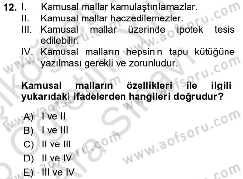 İdare Hukukuna Giriş Dersi 2025 - 2026 Yılı (Vize) Ara Sınav Soruları 12. Soru