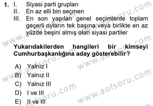 İdare Hukukuna Giriş Dersi 2025 - 2026 Yılı (Final) Dönem Sonu Sınav Soruları 1. Soru