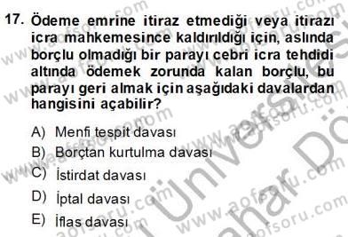 İşletme Hukuku Dersi 2013 - 2014 Yılı (Final) Dönem Sonu Sınav Soruları 17. Soru