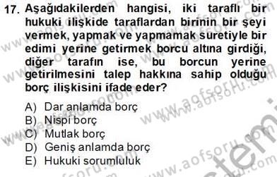 İşletme Hukuku Dersi 2013 - 2014 Yılı Tek Ders Sınav Soruları 17. Soru