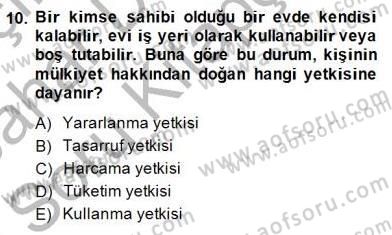 İşletme Hukuku Dersi 2014 - 2015 Yılı (Vize) Ara Sınav Soruları 10. Soru