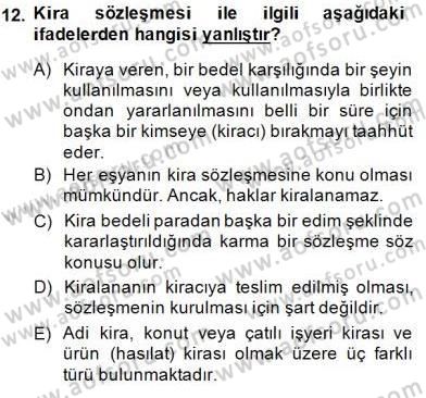 İşletme Hukuku Dersi 2014 - 2015 Yılı (Vize) Ara Sınav Soruları 12. Soru