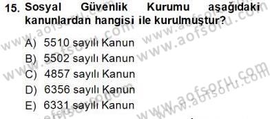 İşletme Hukuku Dersi 2014 - 2015 Yılı (Final) Dönem Sonu Sınav Soruları 15. Soru