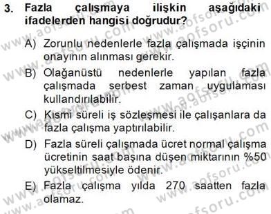 İşletme Hukuku Dersi 2014 - 2015 Yılı (Final) Dönem Sonu Sınav Soruları 3. Soru