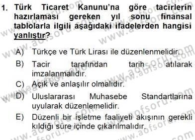 İşletme Hukuku Dersi 2015 - 2016 Yılı (Vize) Ara Sınav Soruları 1. Soru