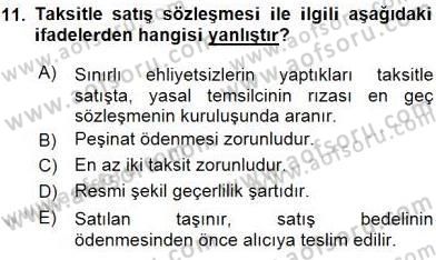 İşletme Hukuku Dersi 2015 - 2016 Yılı (Vize) Ara Sınav Soruları 11. Soru
