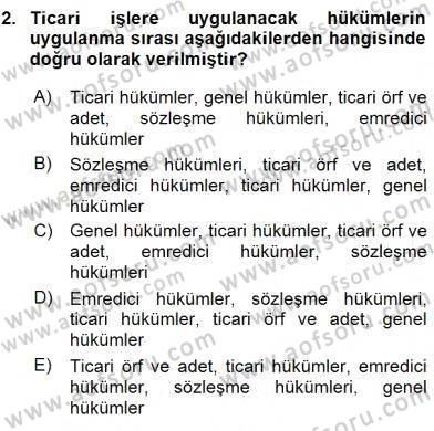 İşletme Hukuku Dersi 2015 - 2016 Yılı (Vize) Ara Sınav Soruları 2. Soru