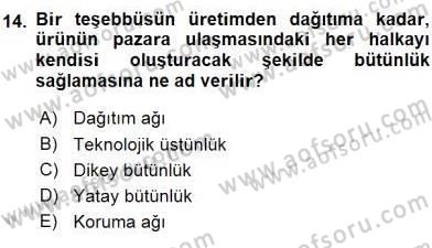 İşletme Hukuku Dersi 2015 - 2016 Yılı (Final) Dönem Sonu Sınav Soruları 14. Soru