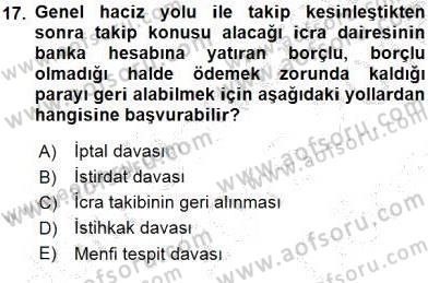 İşletme Hukuku Dersi 2015 - 2016 Yılı (Final) Dönem Sonu Sınav Soruları 17. Soru