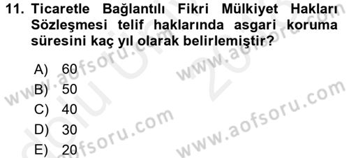 İşletme Hukuku Dersi 2017 - 2018 Yılı 3 Ders Sınav Soruları 11. Soru