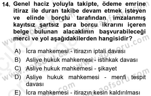 İşletme Hukuku Dersi 2017 - 2018 Yılı 3 Ders Sınav Soruları 14. Soru