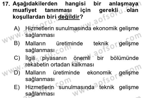 İşletme Hukuku Dersi 2017 - 2018 Yılı 3 Ders Sınav Soruları 17. Soru