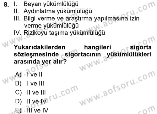 İşletme Hukuku Dersi 2017 - 2018 Yılı (Final) Dönem Sonu Sınav Soruları 8. Soru