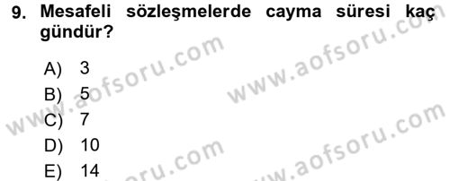 İşletme Hukuku Dersi 2017 - 2018 Yılı (Final) Dönem Sonu Sınav Soruları 9. Soru