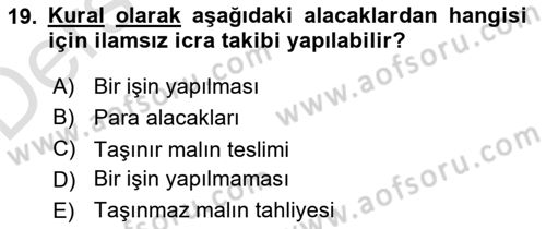 İşletme Hukuku Dersi 2018 - 2019 Yılı 3 Ders Sınav Soruları 19. Soru