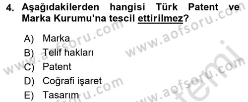 İşletme Hukuku Dersi 2018 - 2019 Yılı 3 Ders Sınav Soruları 4. Soru