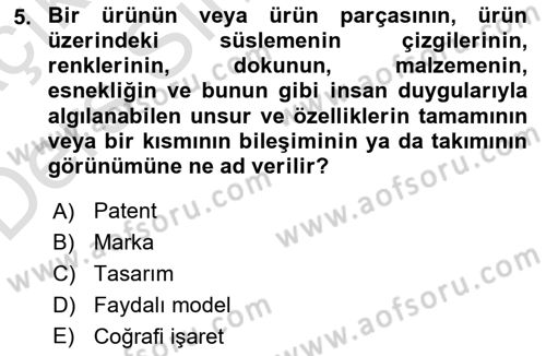 İşletme Hukuku Dersi 2018 - 2019 Yılı 3 Ders Sınav Soruları 5. Soru