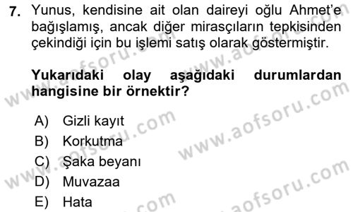 İşletme Hukuku Dersi 2018 - 2019 Yılı 3 Ders Sınav Soruları 7. Soru
