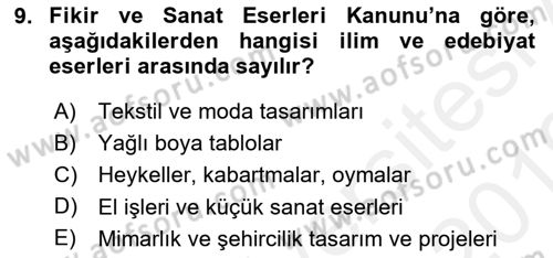 İşletme Hukuku Dersi 2018 - 2019 Yılı (Vize) Ara Sınav Soruları 9. Soru