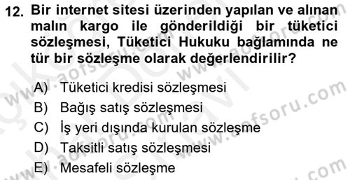 İşletme Hukuku Dersi 2018 - 2019 Yılı (Final) Dönem Sonu Sınav Soruları 12. Soru