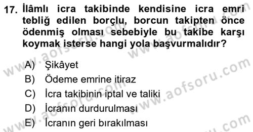 İşletme Hukuku Dersi 2018 - 2019 Yılı (Final) Dönem Sonu Sınav Soruları 17. Soru