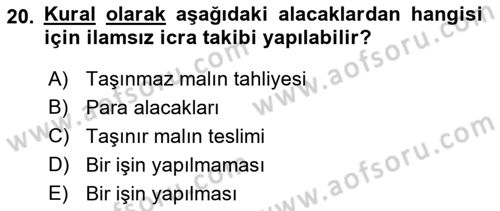 İşletme Hukuku Dersi 2018 - 2019 Yılı (Final) Dönem Sonu Sınav Soruları 20. Soru