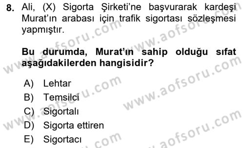 İşletme Hukuku Dersi 2018 - 2019 Yılı (Final) Dönem Sonu Sınav Soruları 8. Soru