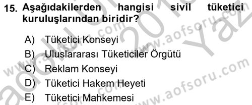 İşletme Hukuku Dersi 2018 - 2019 Yılı Yaz Okulu Sınav Soruları 15. Soru