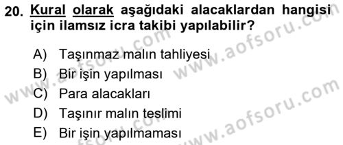 İşletme Hukuku Dersi 2018 - 2019 Yılı Yaz Okulu Sınav Soruları 20. Soru