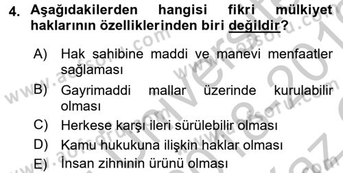 İşletme Hukuku Dersi 2018 - 2019 Yılı Yaz Okulu Sınav Soruları 4. Soru