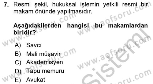İşletme Hukuku Dersi 2018 - 2019 Yılı Yaz Okulu Sınav Soruları 7. Soru