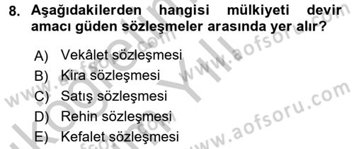 İşletme Hukuku Dersi 2018 - 2019 Yılı Yaz Okulu Sınav Soruları 8. Soru