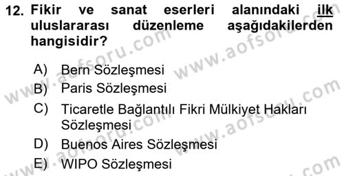 İşletme Hukuku Dersi 2020 - 2021 Yılı Yaz Okulu Sınav Soruları 12. Soru