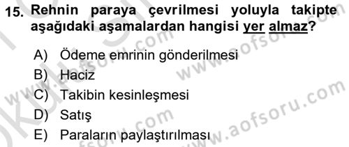 İşletme Hukuku Dersi 2020 - 2021 Yılı Yaz Okulu Sınav Soruları 15. Soru