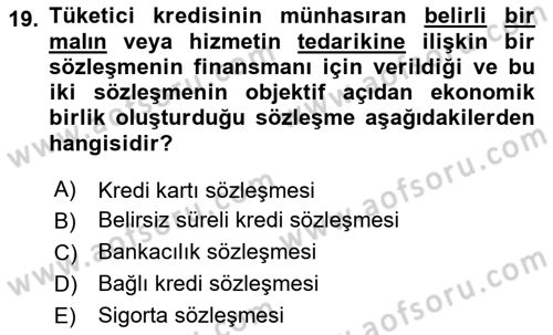 İşletme Hukuku Dersi 2020 - 2021 Yılı Yaz Okulu Sınav Soruları 19. Soru